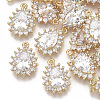 Brass Micro Pave Cubic Zirconia Pendants X-KK-S354-069-NF-1