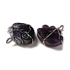 Natural Amethyst Copper Wire Wrapped Pendants G-K338-06P-03-2