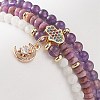 3Pcs 3 Style Natural Mixed Gemstone Beaded Stretch Bracelets Set BJEW-JB08999-3