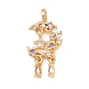 Brass Micro Pave Cubic Zirconia Pendants KK-K407-54G-1