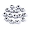 Spray Painted Round Natural Schima Wood Beads WOOD-A018-6mm-02-1