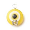 Transparent Evil Eye Resin Pendants PALLOY-JF01846-02-2