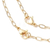 Natural Cultured Freshwater Pearl Rice Beads Brass Heart with Letter Pendant Paperclip Chain Double Layered Necklaces NJEW-JN05378-02-5