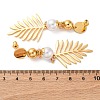 Brass Leaf Dangle Stud Earrings EJEW-R014-09G-5