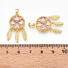 Brass Micro Pave Cubic Zirconia Pendants KK-N254-222G-3