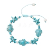 Starfish & Turtle Synthetic Turquoise Beads Braided Bead Bracelets for Women BJEW-JB12130-02-2