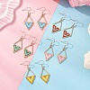 Rhombus Glass Dangle Earrings EJEW-MZ00640-1
