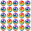 40Pcs Pride UV Plating Rainbow Iridescent Acrylic European Beads MACR-SC0002-66-1