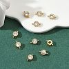 SHEGRACE Brass Pave Clear Cubic Zirconia Flat Round Connector Charms XGRQ3D618-499G-5