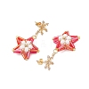 Glass Star Stud Earrings EJEW-MZ00256-05-4