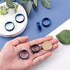 6Pcs 6 Styles Stainless Steel Grooved Finger Ring Settings STAS-YS0001-19-5