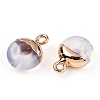 Synthetic Opalite Flat Round/Donut Charms G-I347-18-3