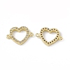 Brass Micro Pave Clear Cubic Zirconia Connector Charms KK-E068-VC080-1