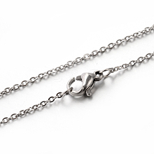 Classic Plain 304 Stainless Steel Mens Womens Cable Chain Necklaces STAS-M174-025P
