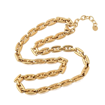 304 Stainless Steel Link Chain Necklaces for Women LS-NJEW-G197-01G-02-1