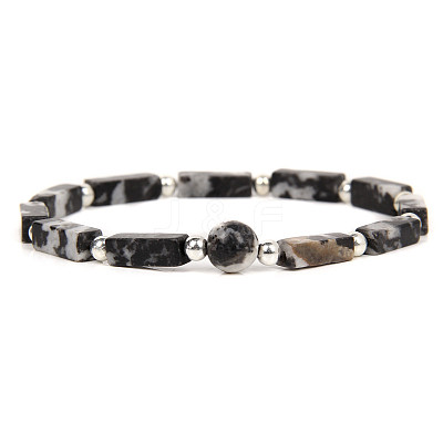 Natural Zebra Jasper Beads Stretch Bracelets for Men Women ZE2494-5-1