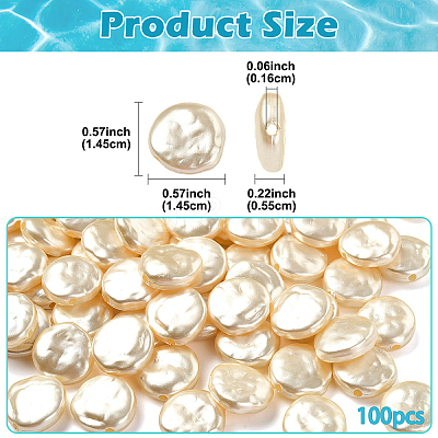 100Pcs ABS Plastic Imitation Pearl Beads OACR-YW0003-70-1