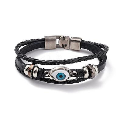 Multi- Strand Leather Cord Bracelets BJEW-D423-06A-1