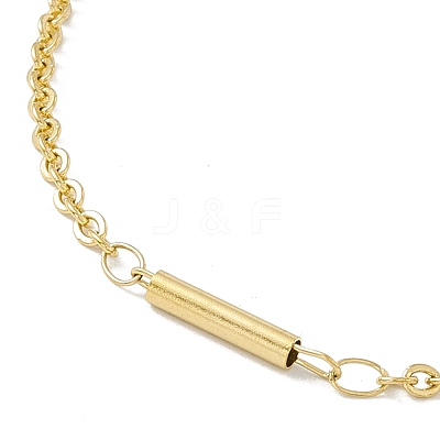 PVD Vacuum Plating 304 Stainless Steel Column Link Chains Necklace for Women STAS-E001-11G-1