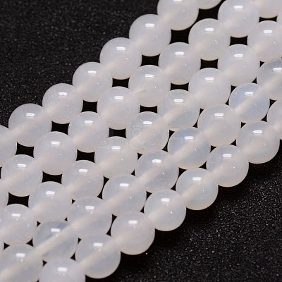Natural White Agate Bead Strands G-G880-03-10mm-1