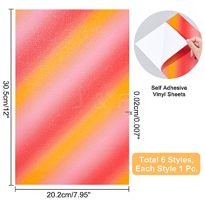6Sheets 6 Style Self Adhesive Vinyl Laser Sticker DIY-AR0002-22-1