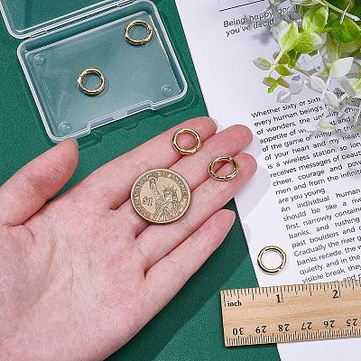 5Pcs Rack Plating Brass Spring Gate Rings KK-ME0003-16-1
