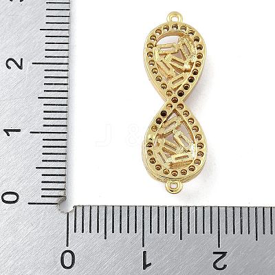 Rack Plating Brass Clear Cubic Zirconia Infinity Connector Charms KK-A234-036G-01-1