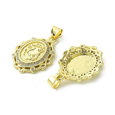 Brass Micro Pave Cubic Zirconia Pendants KK-H472-53K-G-1