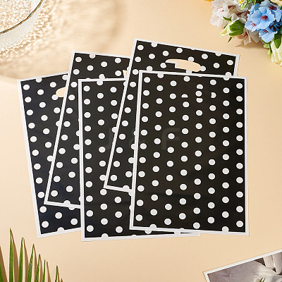 Polka Dot PET Plastic Packing Bags with Die Cut Hole Handle ABAG-TADJ0002-001G-1