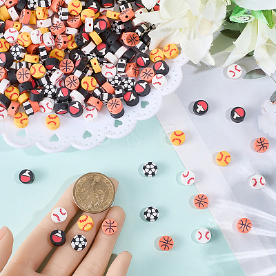 300Pcs 5 Styles Handmade Polymer Clay Beads CLAY-PA0001-30-1