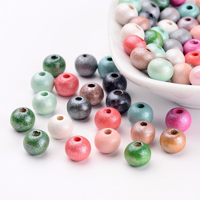Round Natural Wood Beads WOOD-Q017-8mm-M-LF-1