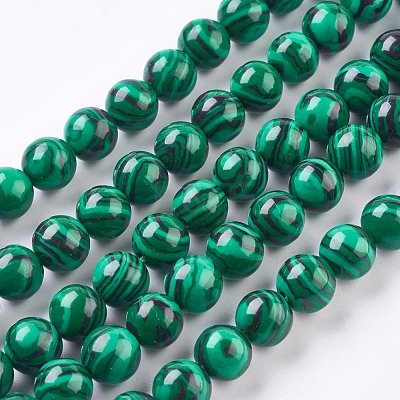 Synthetic Malachite Beads Strands TURQ-P028-04-8mm-1