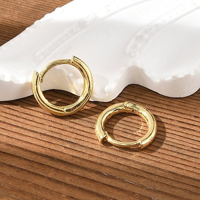 Brass Huggie Hoop Earrings KK-D063-04G-1