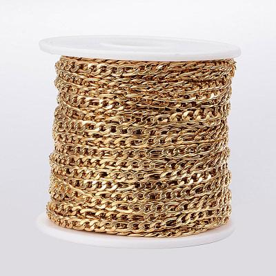 Ion Plating(IP) 304 Stainless Steel Figaro Chains CHS-H009-32G-1