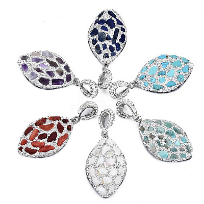 Polymer Clay Rhinestone Pendants RB-S056-12A-P-1