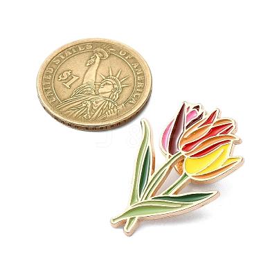 Tulip Enamel Pins JEWB-P045-02A-G-1