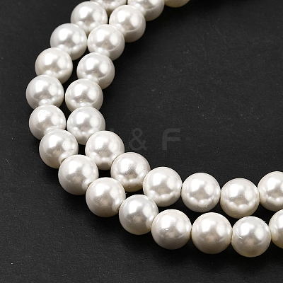 Electroplated Shell Pearl Beads Strands BSHE-K017-6mm-1