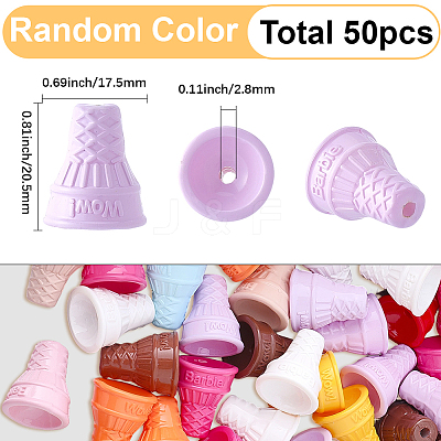 50Pcs Baking Paint Opaque Acrylic Beads MACR-SP0002-17-1