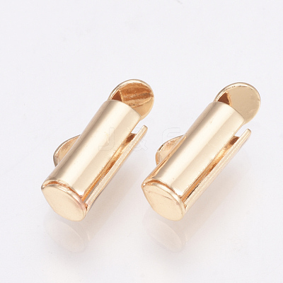Brass Slide On End Clasp Tubes KK-Q747-11C-KC-1