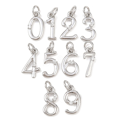 Brass Micro Pave Clear Cubic Zirconia Charms KK-P339-27P-1