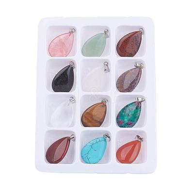 Natural & Synthetic Mixed Gemstone Pendants G-S045-9-B-1