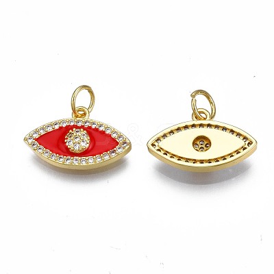 Brass Micro Pave Clear Cubic Zirconia Pendants ZIRC-N039-204C-1