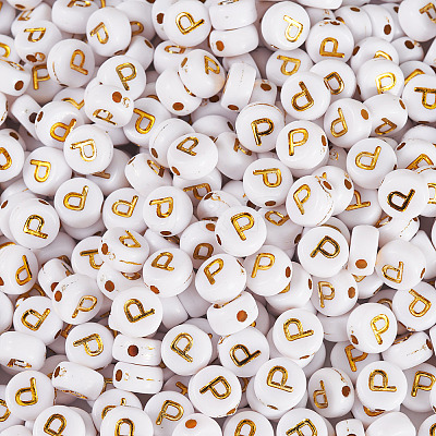 500Pcs Plating Acrylic Beads PACR-TADJ0001-01P-1