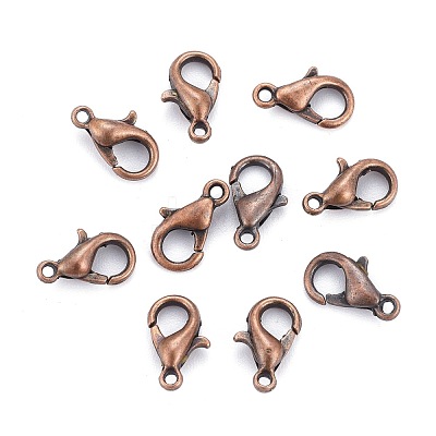 Red Copper Tone Zinc Alloy Lobster Claw Clasps X-E103-NFR-1