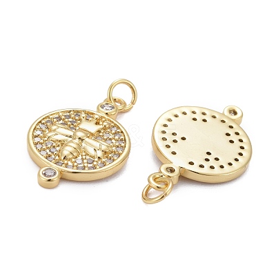 Brass Micro Pave Clear Cubic Zirconia Pendants ZIRC-Z011-16G-1