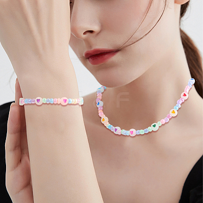 600Pcs Luminous Acrylic Beads MACR-PA0001-23-1