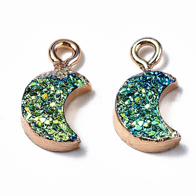 Druzy Resin Pendants RESI-S383-007-B01-1