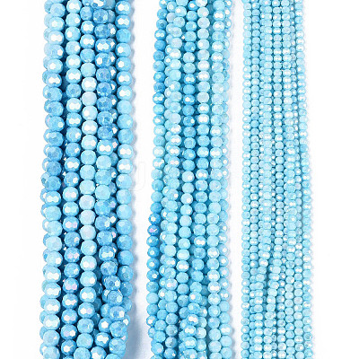 Anti-Tarnish Electroplate Glass Beads Strands EGLA-ZX010-4mm-15-1