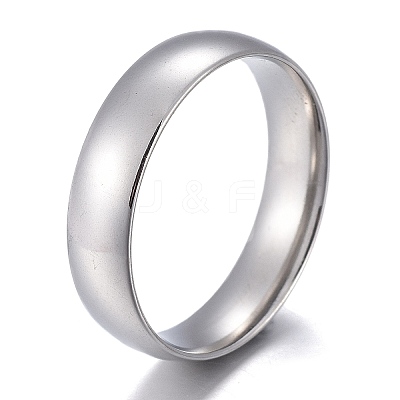 Non-Tarnish 304 Stainless Steel Flat Plain Band Rings STAS-I160-A-17mm-P-1