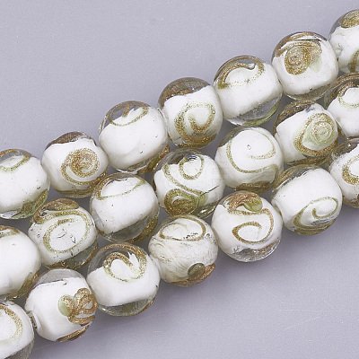 Handmade Gold Sand Lampwork Beads LAMP-T006-07K-1
